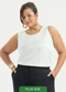 Cativa - Regata Plus Size em Viscose Preto - variação: Off White