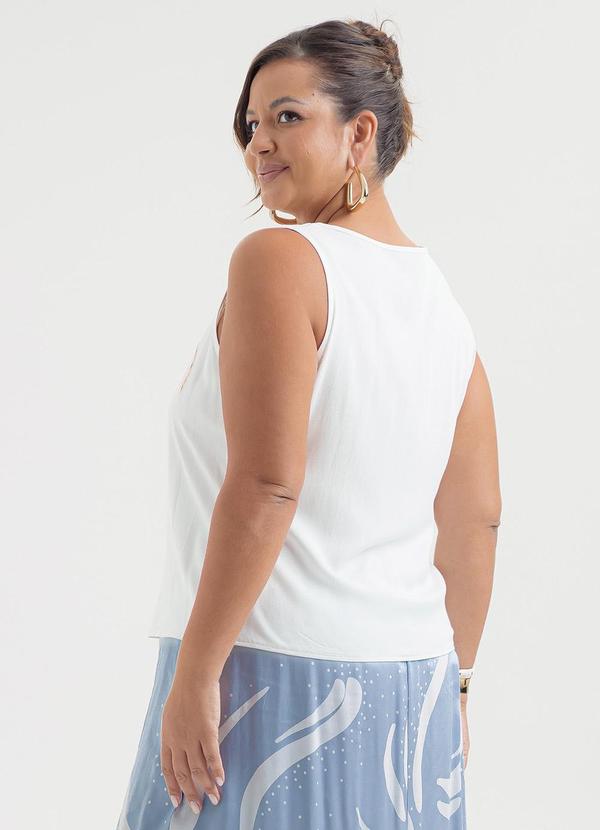 Cativa - Regata Plus Size em Viscose Off White 2