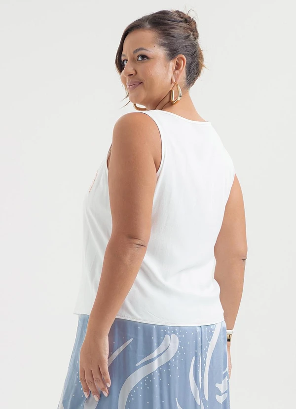 Cativa - Regata Plus Size em Viscose Off White 2