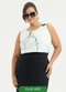Cativa - Regata Plus Size em Viscose Laranja Escuro - variação: Off White