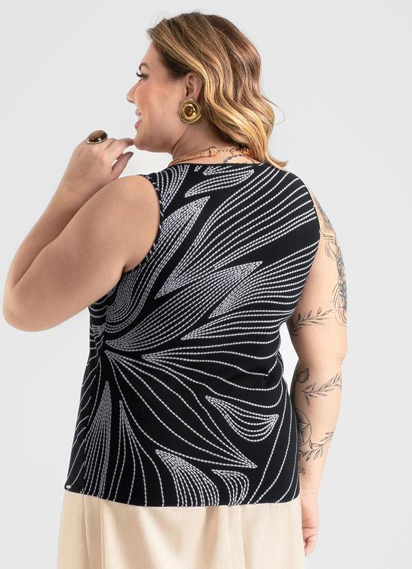 Cativa - Regata Plus Size em Viscose Preto 2
