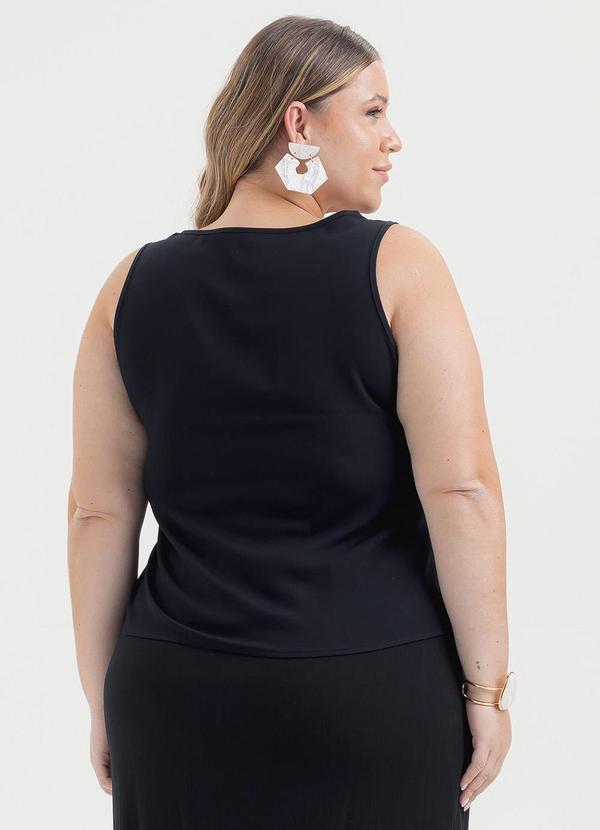 Cativa - Regata Plus Size em Viscose Preto 2