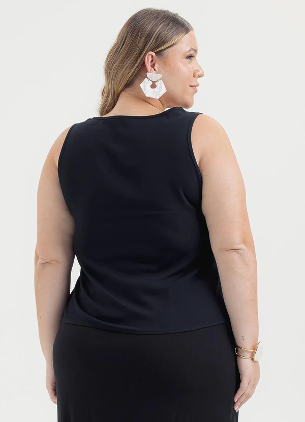 Cativa - Regata Plus Size em Viscose Preto 2