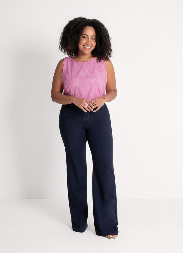 Habana - Regata Plus Size em Viscose  Rosa 3