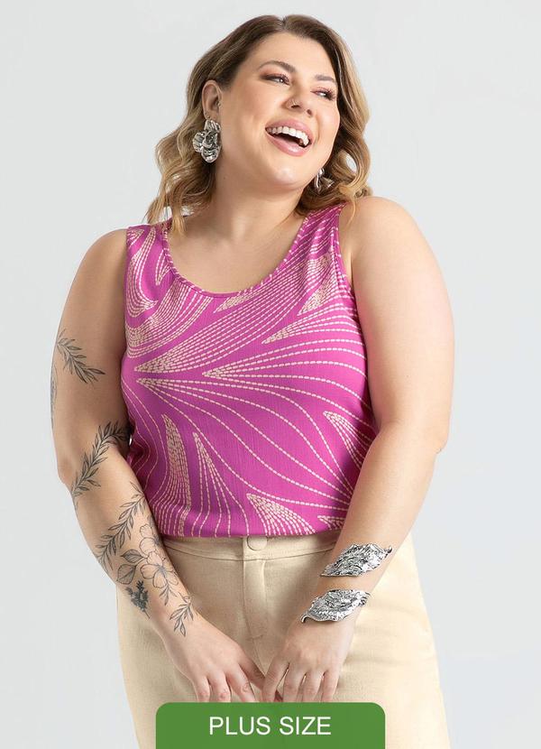 Cativa - Regata Plus Size em Viscose Roxo