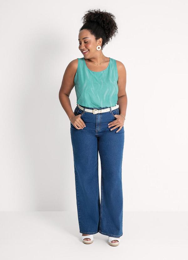 Habana - Regata Plus Size em Viscose  Verde  4