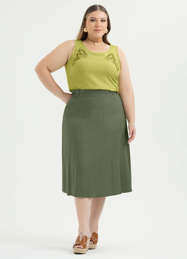 Cativa - Regata Plus Size em Viscose Verde 4