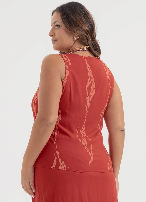 Cativa - Regata Plus Size em Viscose Vermelho 2