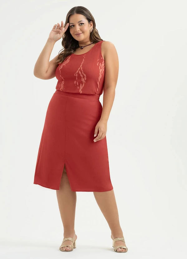 Cativa - Regata Plus Size em Viscose Vermelho 3