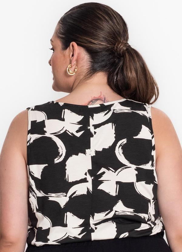 Secret Glam - Regata Plus Size em Viscotorcion Preto 2