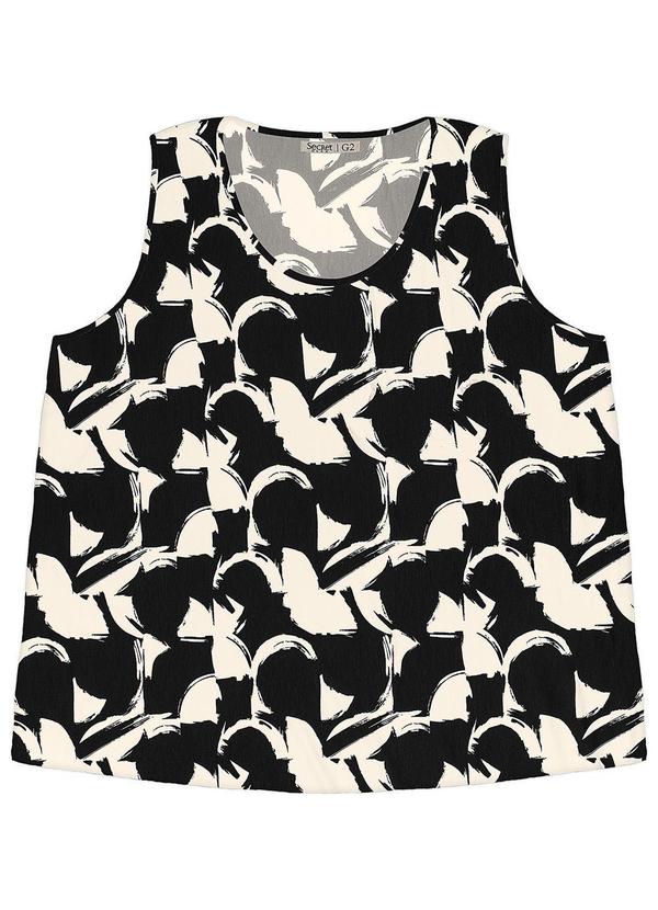 Secret Glam - Regata Plus Size em Viscotorcion Preto 4