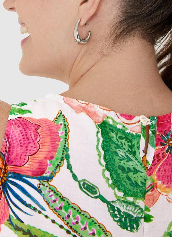 Malwee - Regata Plus Size Estampada em Viscose Off White 5