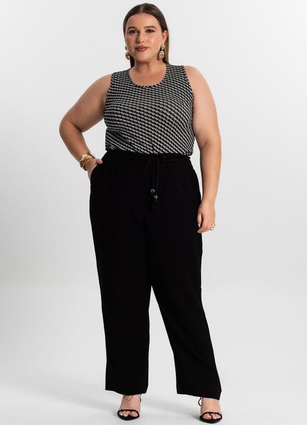 Secret Glam - Regata Plus Size Estampada Preto 3
