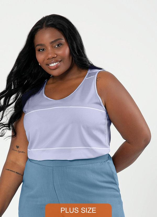 Cativa - Regata Plus Size Misturinha Azul Claro