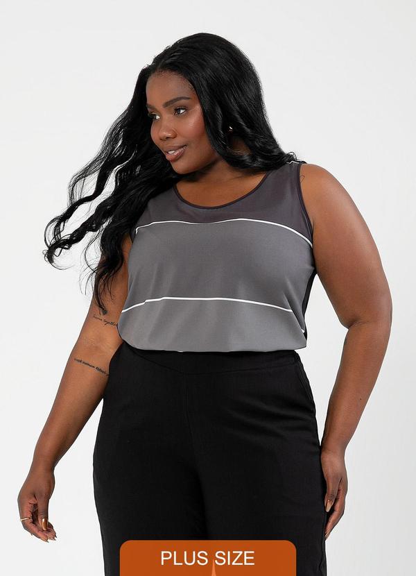 Cativa - Regata Plus Size Misturinha Preto