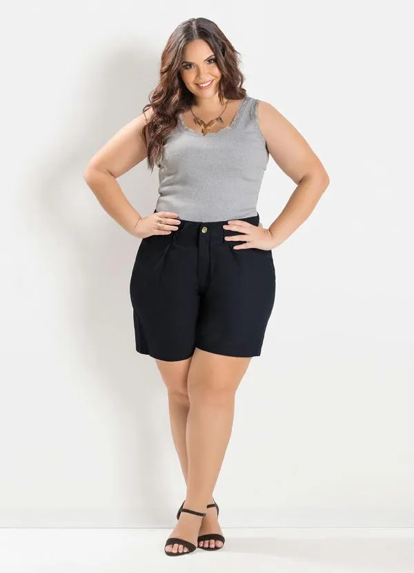Marguerite - Regata Renda no Decote Mescla Plus Size 3