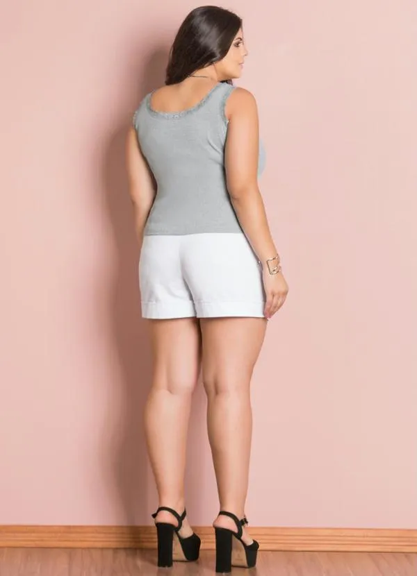 Marguerite - Regata Renda no Decote Mescla Plus Size 5