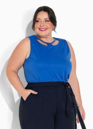 Regata (Royal) com Recortes Vazados Plus Size