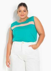 Regata Turquesa com Recorte no Busto