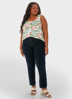 Malwee Regata Verde Floral em Viscose