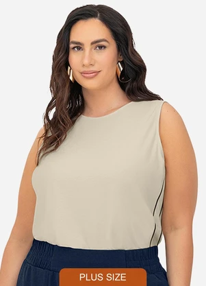 Secret Glam - Regata Viscose Lisa Plus Size Bege - SECRET GLAM