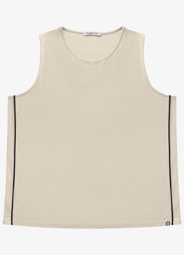 Secret Glam - Regata Viscose Lisa Plus Size Bege 2