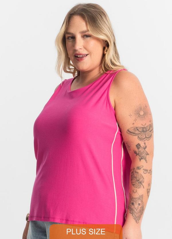 Secret Glam - Regata Viscose Lisa Plus Size Rosa