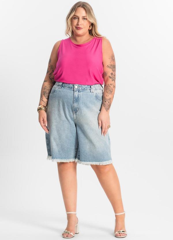 Secret Glam - Regata Viscose Lisa Plus Size Rosa 2