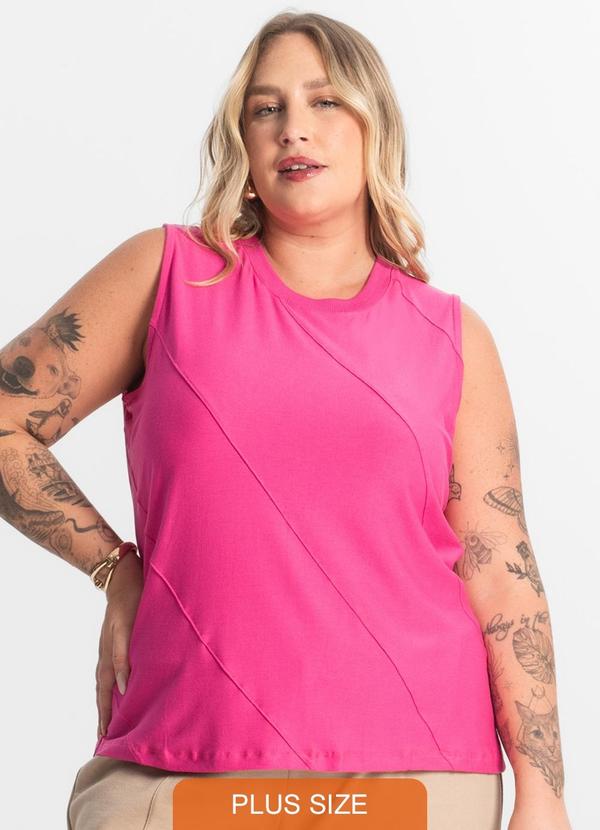 Secret Glam - Regata Viscose Plus Size Rosa