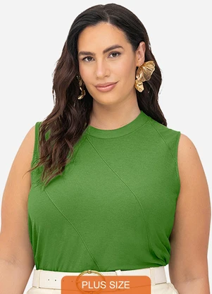 Secret Glam - Regata Viscose Plus Size Verde - SECRET GLAM