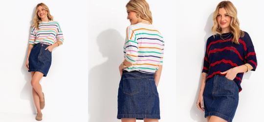 Saia Azul Escuro em Jeans