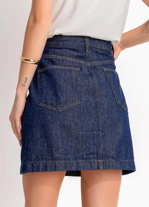 Quintess - Saia  Azul Escuro em Jeans - QUINTESS