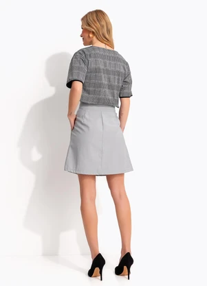 Quintess - Saia Cinza Claro em Viscose com Poliéster - QUINTESS