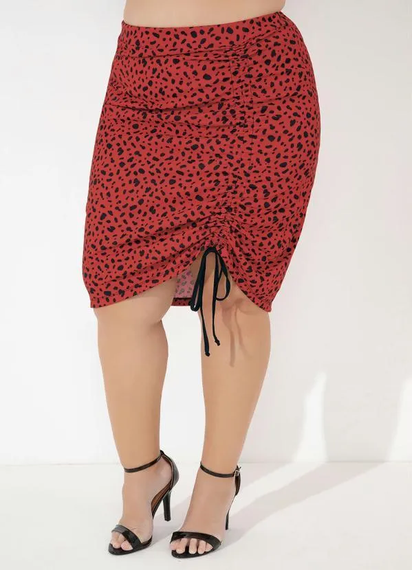 Outlet - Saia Onça Vermelho Cordel Ajustável Plus Size