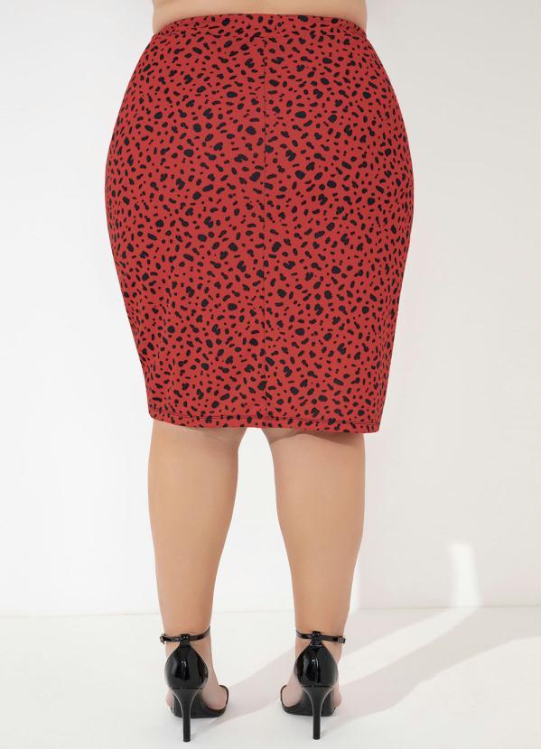 Outlet - Saia Onça Vermelho Cordel Ajustável Plus Size 2