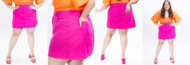 Saia Pink em Sarja