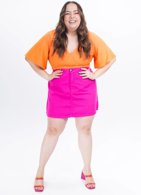 Marguerite - Saia Pink em Sarja 5