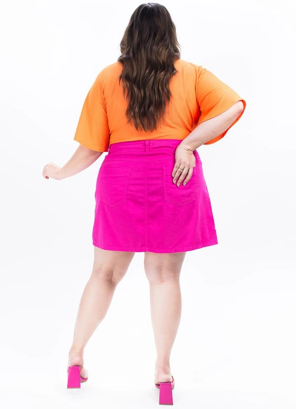 Marguerite - Saia Pink em Sarja 6