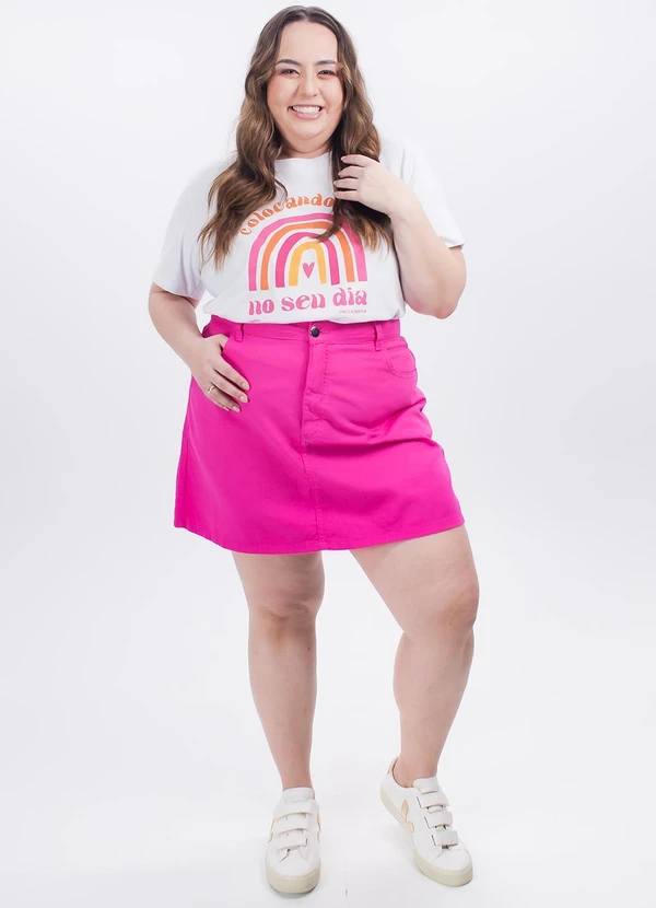 Marguerite - Saia Pink em Sarja 8