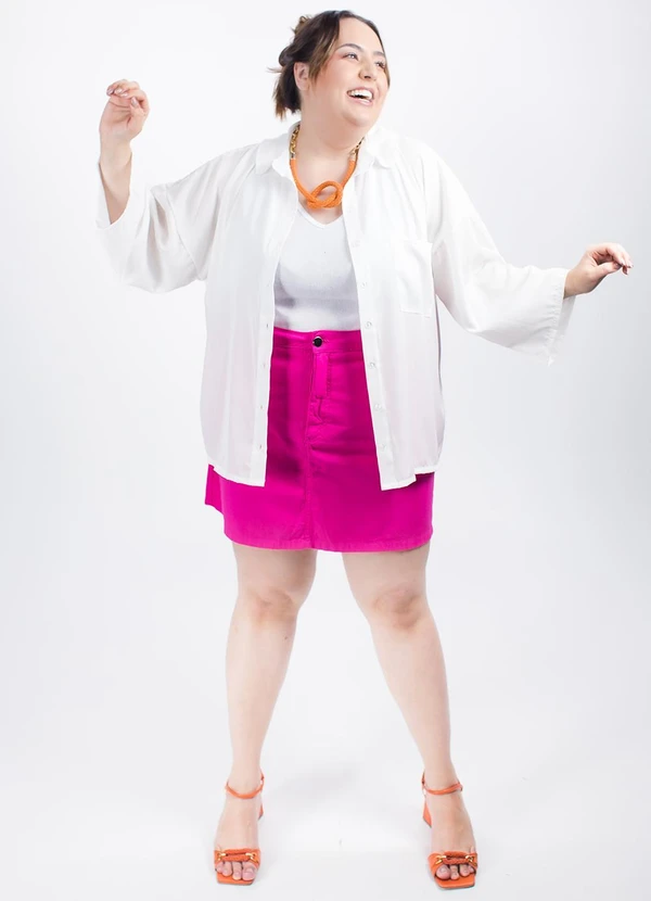 Marguerite - Saia Pink em Sarja 9