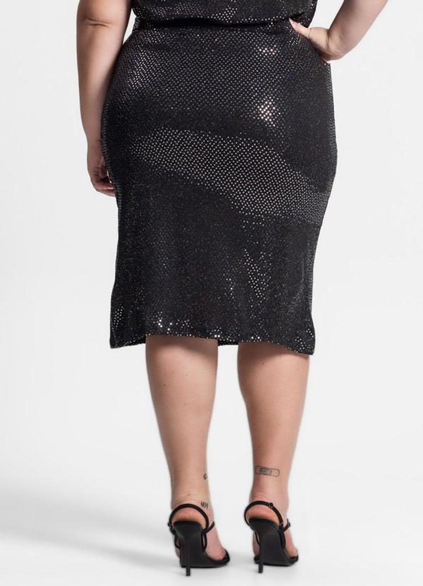 Secret Glam - Saia Plus Size em Lantejoula Preto 2