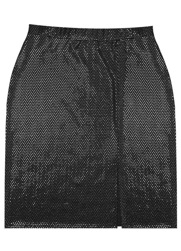 Secret Glam - Saia Plus Size em Lantejoula Preto 5