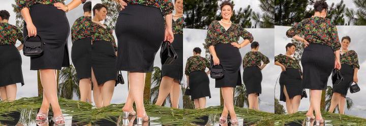 Saia Preta em Ribana Canelada