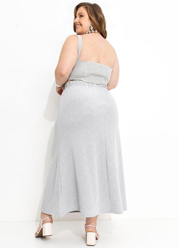 Marguerite - Saia Cinza Clara em Malha Piquet 4