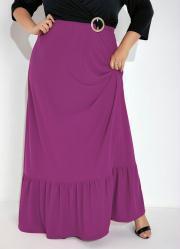 Saia Plus Size Pink com Babado