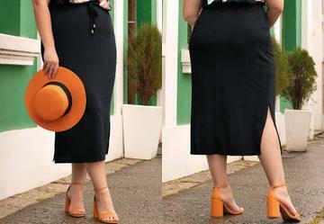 Saia Preta em Canelado