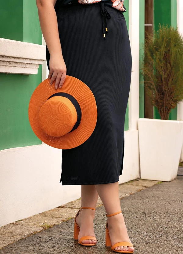 Marguerite - Saia Preta em Canelado