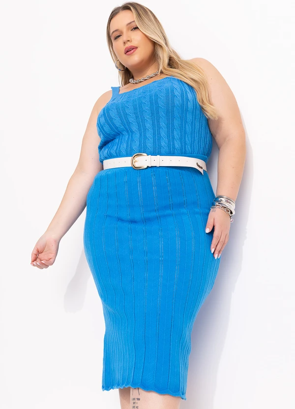 Marguerite - Saia Azul em Tricô 6