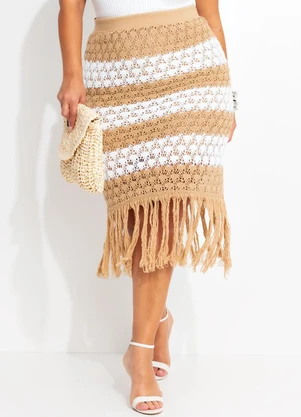 Marguerite - Saia Bege em Tricô - MARGUERITE