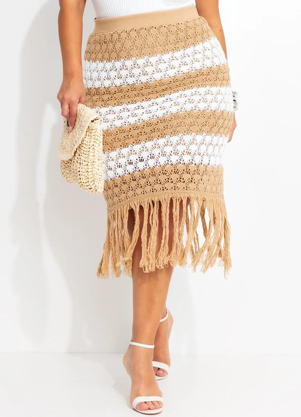 Marguerite - Saia Bege em Tricô